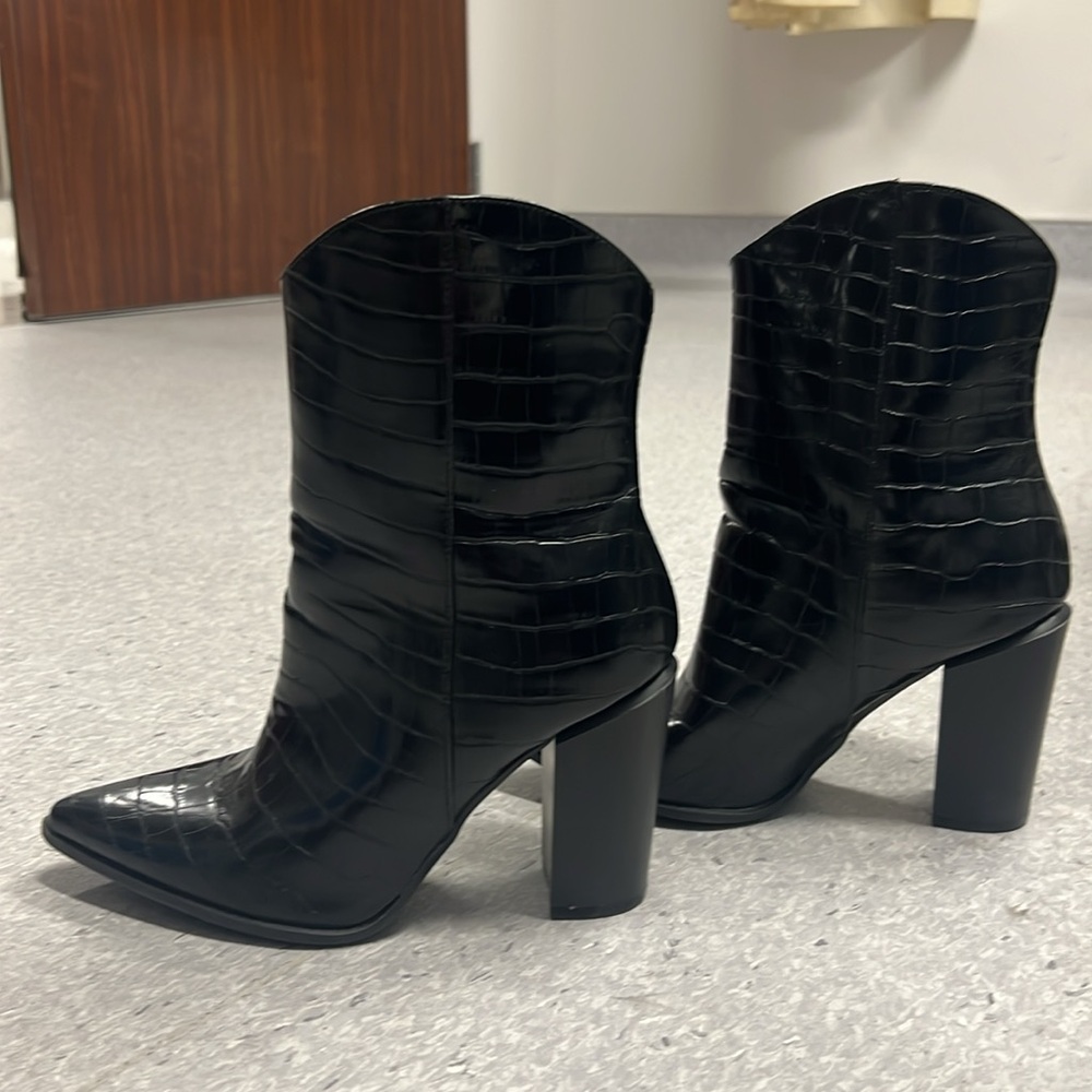 Lulus black midi cowboy boots